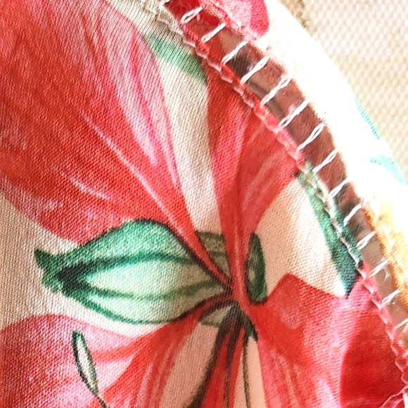 ROCHAS Gorgeous Silk ITALY Flowers Tie Bow Neck Luxury LS Sheer Blouse EUC LN 40 - Picture 10 of 16